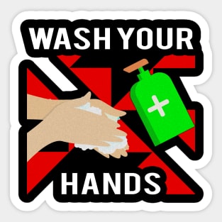 Wash Your Hands Minimalist Typography Design Sticker